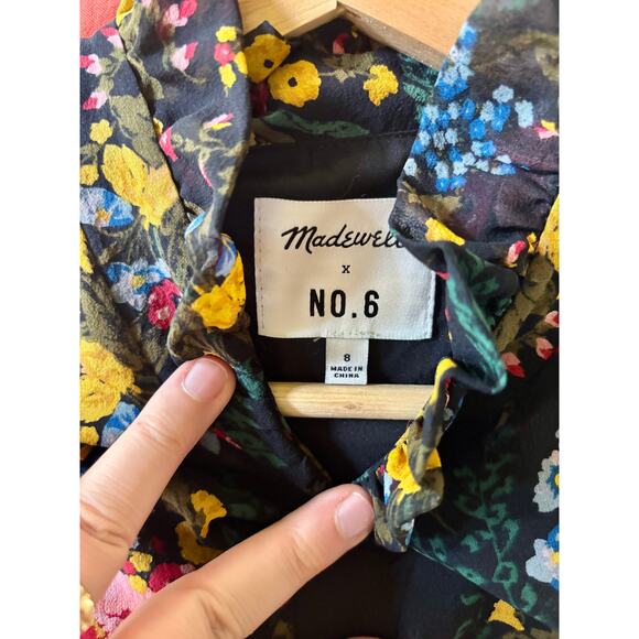 No.6 X Madewell Beacon Silk Dress in Garden Bouquet- Size 8 - Picture 5 of 6